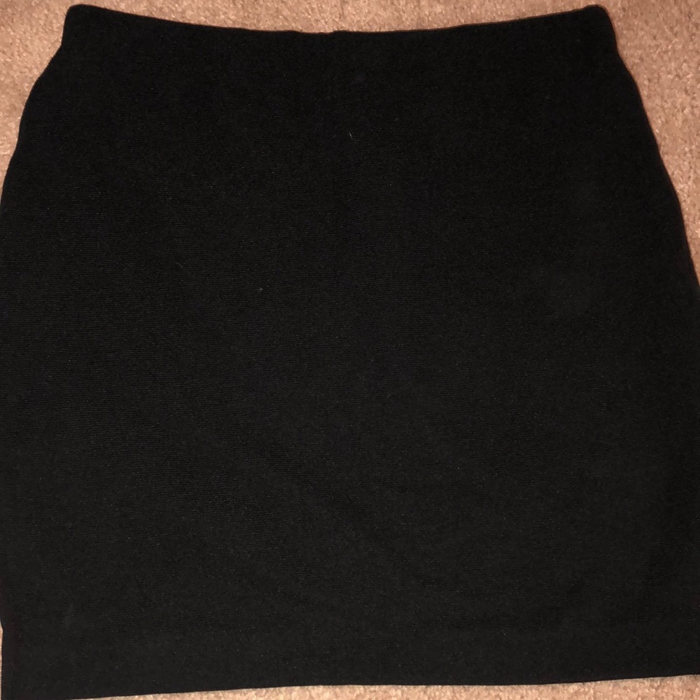 Wrap front black mini skirt